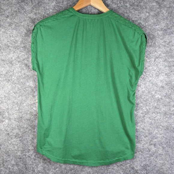 HARTFORD‎ Short Sleeve Top Women's Size 0 Green Button Up Blouse Boho NWOT - Picture 3 of 7